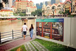 Yvonne's illustration which won 3rd place in the Downtown Line 3 Hoarding Competition