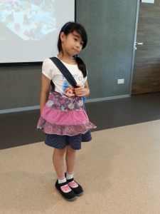 Skirt upcycled into a handbag